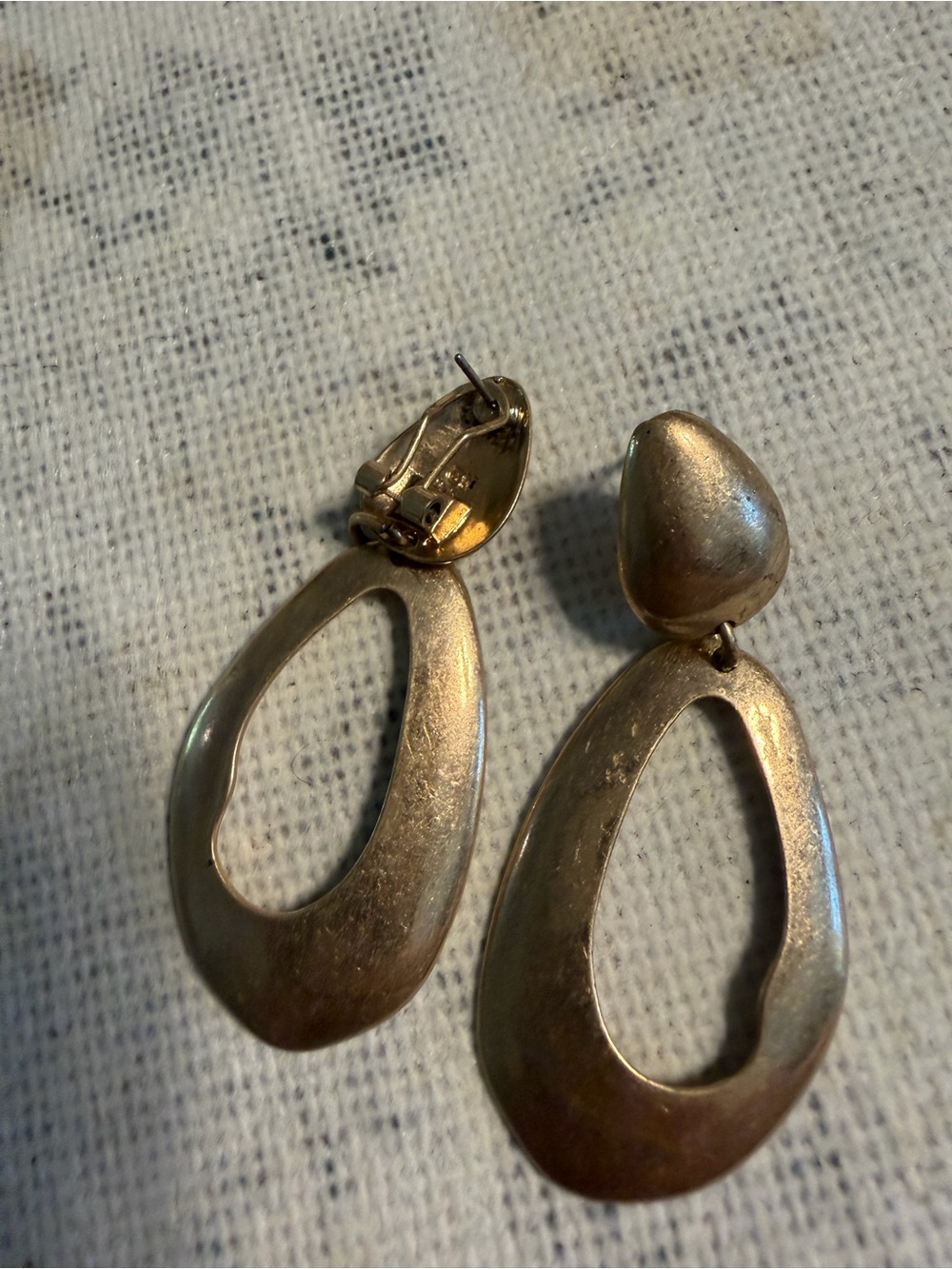 Gold-Tone Open Teardrop Clip-On Earrings